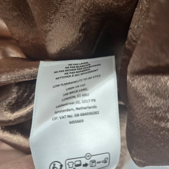 Mare Mare x Anthropologie Brown Mocha Shine Off the Shoulder Mini Dress XL - Picture 6 of 9